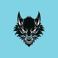 boos wolf mascotte logo ,hand getrokken illustratie vector