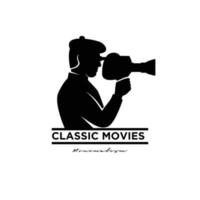 klassieke studio film filmproductie logo ontwerp vector pictogram illustratie