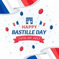 gelukkige bastille-dag 14 juli vector