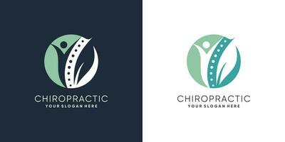 chiropractie logo met modern abstract concept vector