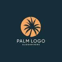 palm logo vector met creatief ontwerp idee