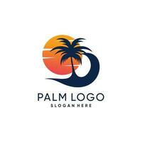 palm logo vector met creatief ontwerp idee