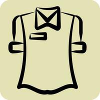 icoon shirt. verwant naar Hawaii symbool. hand- getrokken stijl. gemakkelijk ontwerp bewerkbaar. vector