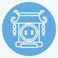icoon poort. verwant naar Chinese nieuw jaar symbool. blauw ogen stijl. gemakkelijk ontwerp bewerkbare vector