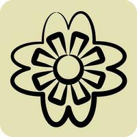 icoon paars. verwant naar bloemen symbool. hand- getrokken stijl. gemakkelijk ontwerp bewerkbaar. gemakkelijk illustratie vector