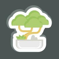 sticker bonsai. verwant naar Chinese nieuw jaar symbool. gemakkelijk ontwerp bewerkbare vector