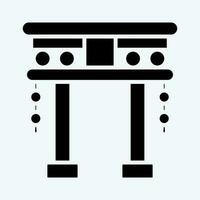 icoon torii poort. verwant naar Chinese nieuw jaar symbool. glyph stijl. gemakkelijk ontwerp bewerkbare vector