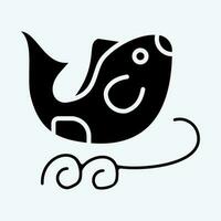 icoon vissen. verwant naar Chinese nieuw jaar symbool. glyph stijl. gemakkelijk ontwerp bewerkbare vector