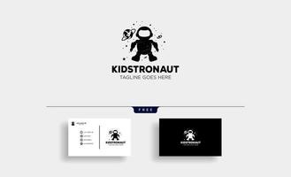 astronaut kinderen kinderen dromen logo sjabloon vectorillustratie met visitekaartje vector