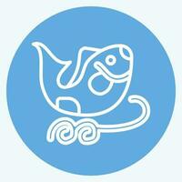 icoon vissen. verwant naar Chinese nieuw jaar symbool. blauw ogen stijl. gemakkelijk ontwerp bewerkbare vector