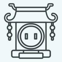 icoon poort. verwant naar Chinese nieuw jaar symbool. lijn stijl. gemakkelijk ontwerp bewerkbare vector