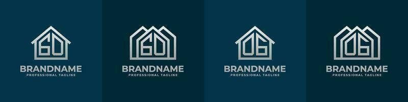 brief Gaan en og huis logo set. geschikt voor ieder bedrijf verwant naar huis, echt landgoed, bouw, interieur met Gaan of og initialen. vector