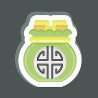 sticker geld tas. verwant naar Chinese nieuw jaar symbool. gemakkelijk ontwerp bewerkbare vector