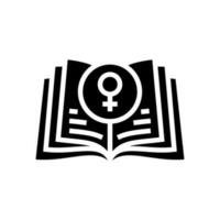 feministisch literatuur feminisme vrouw glyph icoon vector illustratie