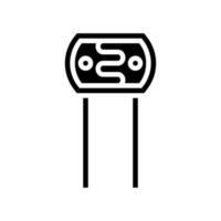 fotoweerstand elektronisch bestanddeel glyph icoon vector illustratie