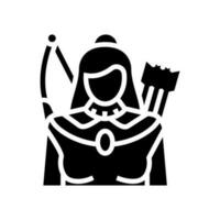 Artemis Grieks god oude glyph icoon vector illustratie