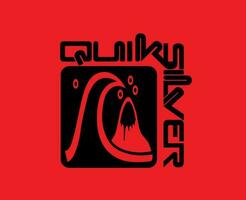 quiksilver symbool merk met naam zwart logo kleren ontwerp icoon abstract vector illustratie met rood achtergrond