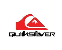 quiksilver merk logo met naam rood en zwart symbool kleren ontwerp icoon abstract vector illustratie