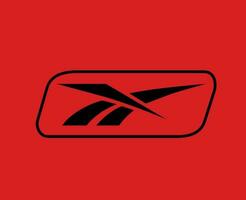 reebok merk logo ontwerp zwart symbool icoon abstract vector illustratie met rood achtergrond