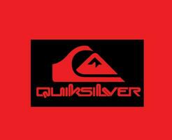 quiksilver merk logo zwart symbool kleren ontwerp icoon abstract vector illustratie met rood achtergrond