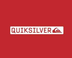 quiksilver logo merk kleren met naam wit symbool ontwerp icoon abstract vector illustratie met rood achtergrond