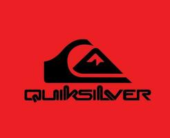 quiksilver merk logo met naam zwart symbool kleren ontwerp icoon abstract vector illustratie met rood achtergrond