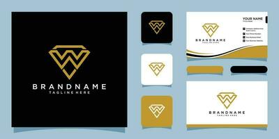 creatief diamant concept logo ontwerp sjabloon en bedrijf kaart ontwerp premie vector