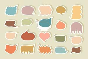 toespraak bubbel pastel stickers reeks vector illustratie