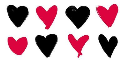 tekening harten verzameling. hand- getrokken liefde hart. grafisch ontwerp element geïsoleerd Aan wit achtergrond. vector illustratie