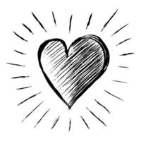 tekening harten. hand- getrokken liefde hart icoon. vector illustratie