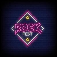 rock festival neonreclames stijl tekst vector