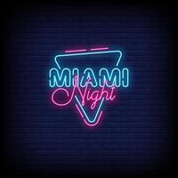 Miami nacht neonreclames stijl tekst vector