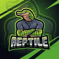 reptiel esport mascotte logo ontwerp vector