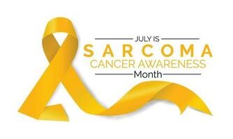 sarcoom en bot kanker bewustzijn schoonschrift poster ontwerp. wit achtergrond en realistisch geel lint . vector ontwerp sjabloon voor poster.