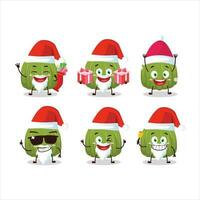 de kerstman claus emoticons met groen pompoen tekenfilm karakter vector