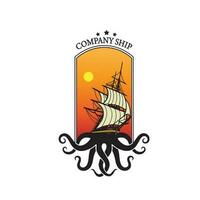 ontwerp logo schip vector illustratie