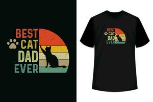 het beste kat vader ooit retro wijnoogst vader dag t-shirt ontwerp vector