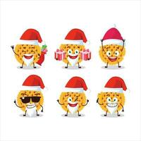 de kerstman claus emoticons met pompoen taart tekenfilm karakter vector