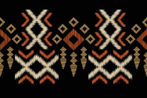 etnisch ikat kleding stof patroon meetkundig stijl.afrikaans ikat borduurwerk etnisch oosters patroon zwart achtergrond. abstract, vector, illustratie.voor textuur, kleding, sjaal, decoratie, tapijt, zijde. vector