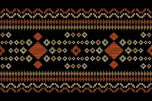 etnisch ikat kleding stof patroon meetkundig stijl.afrikaans ikat borduurwerk etnisch oosters patroon zwart achtergrond. abstract, vector, illustratie.voor textuur, kleding, sjaal, decoratie, tapijt, zijde. vector