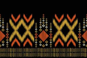 etnisch ikat kleding stof patroon meetkundig stijl.afrikaans ikat borduurwerk etnisch oosters patroon zwart achtergrond. abstract, vector, illustratie.voor textuur, kleding, sjaal, decoratie, tapijt, zijde. vector