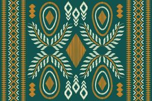 etnisch ikat kleding stof patroon meetkundig stijl.afrikaans ikat borduurwerk etnisch oosters patroon groen achtergrond. abstract, vector, illustratie.voor textuur, kleding, sjaal, decoratie, tapijt, zijde. vector