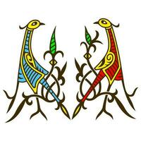 dansen ooievaars. traditioneel oekraïens ornament element, symbool. vector clip art.