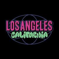 los angeles y2k streetwear wijnoogst stijl kleurrijk leuze citaat vector icoon illustratie achtergrond. geschikt voor t-shirt, kleding, poster, banier, folder, sticker