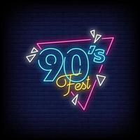 90s festival neonreclames stijl tekst vector