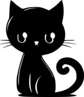 schattig kat, minimalistische en gemakkelijk silhouet - vector illustratie