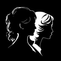 Dames, minimalistische en gemakkelijk silhouet - vector illustratie