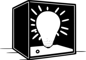 lichtbak - zwart en wit geïsoleerd icoon - vector illustratie