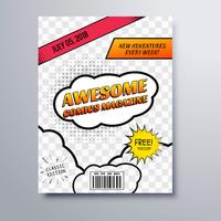 Awesome comics bookmagazine cover template vector