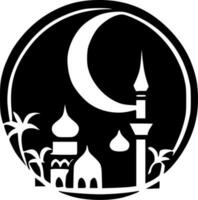 Ramadan, minimalistische en gemakkelijk silhouet - vector illustratie